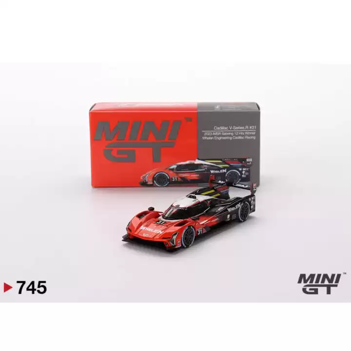 Mini GT 1/64 Cadillac V-Series.R Whelen Engineering Cadillac Racing 2023 IMSA Sebring 12 Hrs Winner MGT00745