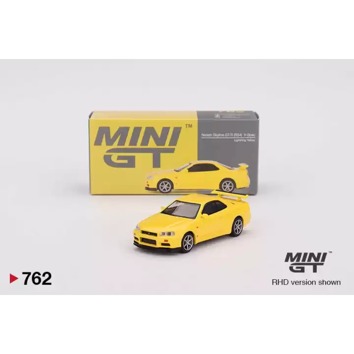 Mini GT 1/64 Nissan Skyline GT-R (R34) V-Spec Lightning Yellow MGT00762