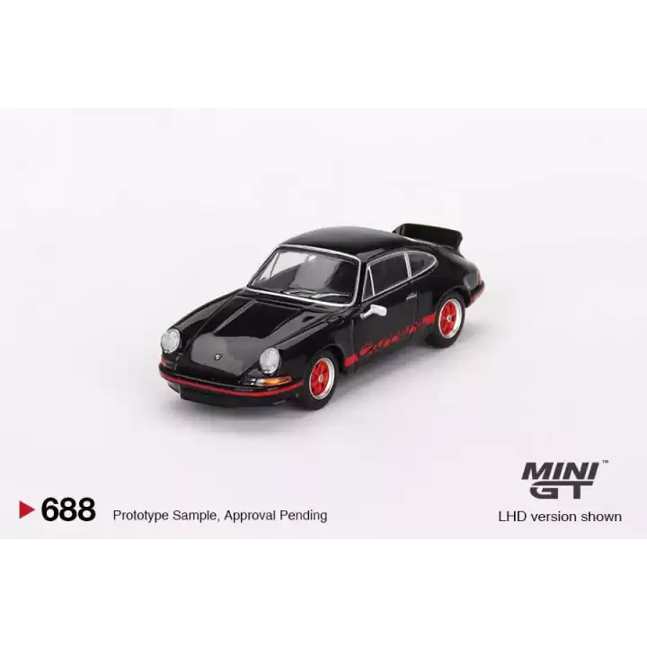 Mini GT 1/64 Porsche 911 Carrera RS 2.7 Black with Red Livery MGT00688