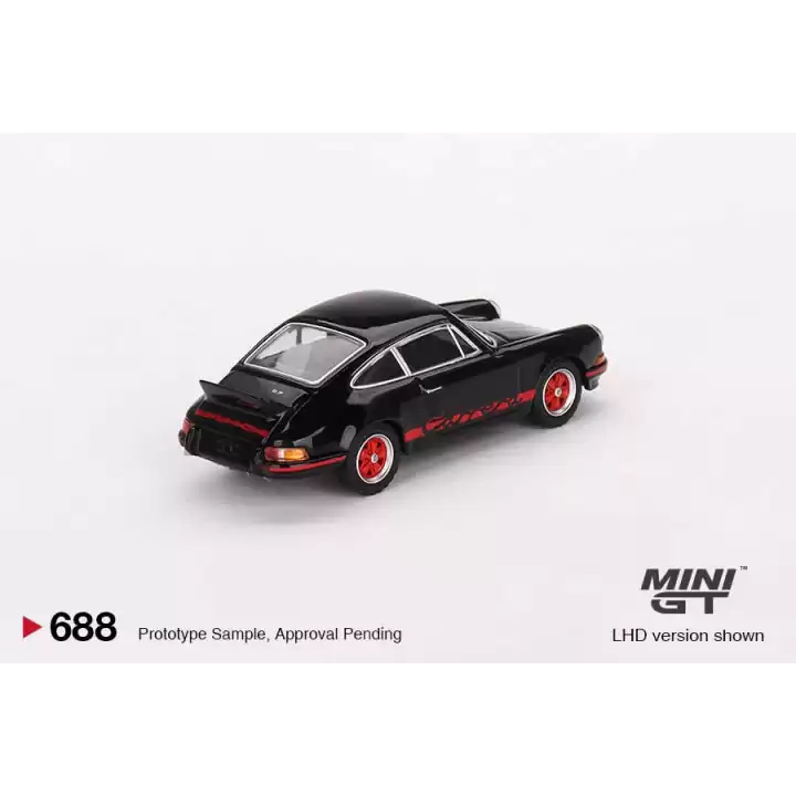 Mini GT 1/64 Porsche 911 Carrera RS 2.7 Black with Red Livery MGT00688