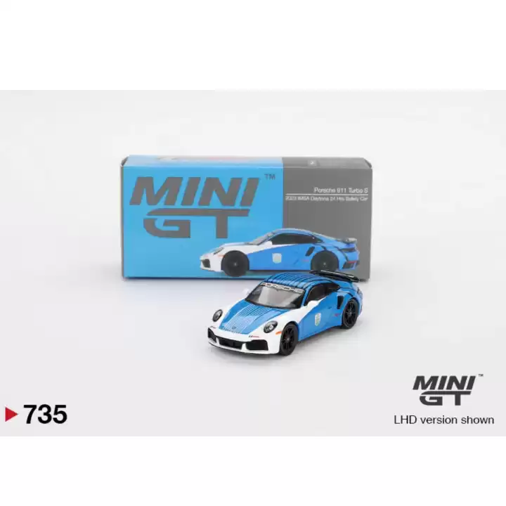 Mini GT 1/64 Porsche 911 Turbo S Safety Car 2023 IMSA Daytona 24 Hrs MGT00735