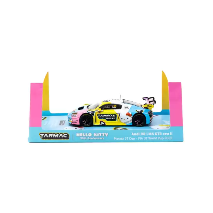 Tarmac Works 1/64 Audi R8 LMS GT3 Evo II Macau GT Cup - FIA GT World Cup 2023 - Race Version Uno Racing #50 with Tarmac Cards
