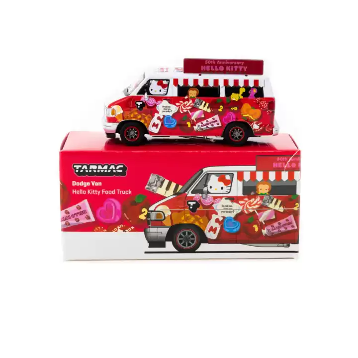 Tarmac Works 1/64 Dodge Van Hello Kitty Food Truck