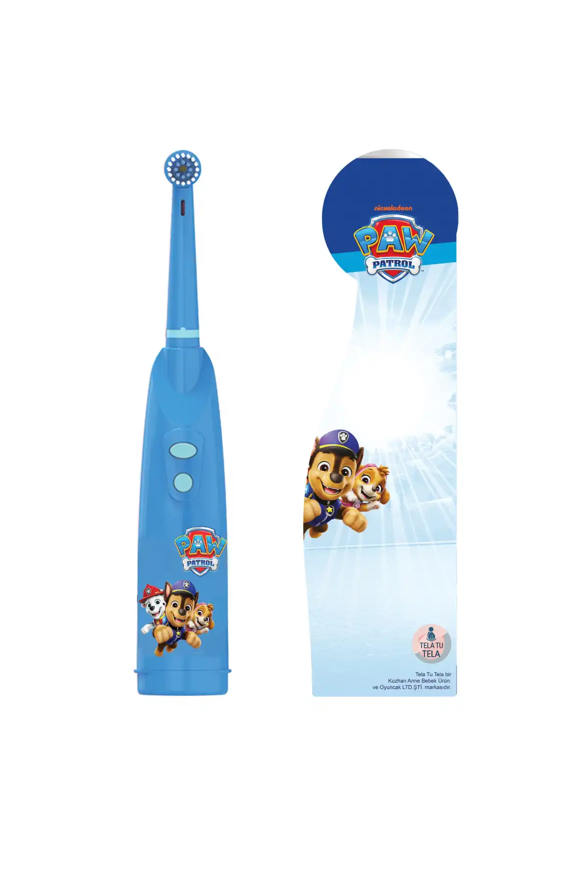 Childrens Toothbrush - Paw Patrol Licensed Double Button Battery Powered Toothbrush - Tela Tu Tela