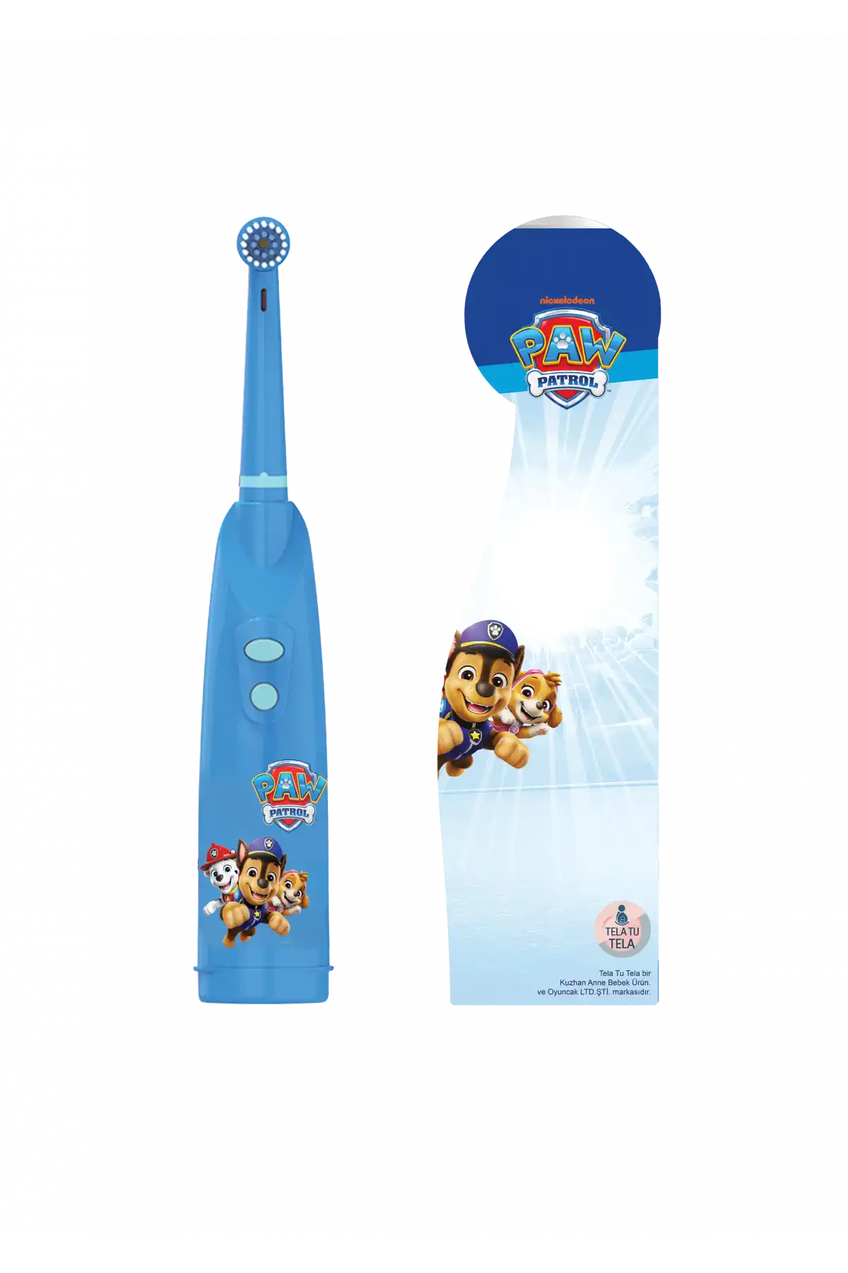 Childrens Toothbrush - Paw Patrol Licensed Double Button Battery Powered Toothbrush - Tela Tu Tela