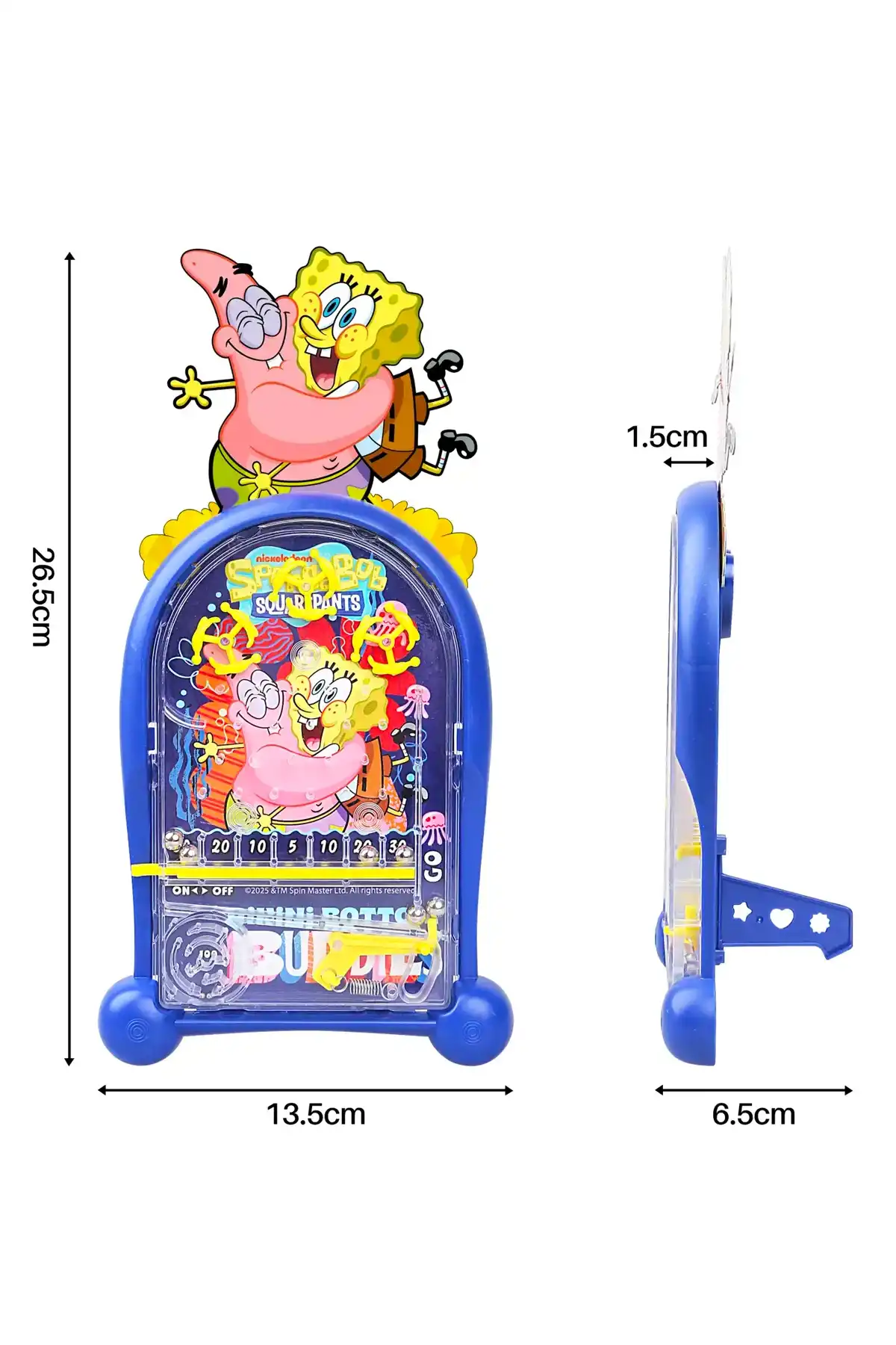 Lisanslı Sunger Bob Pinball Oyunu - Eğitici Beceri Oyuncağı NHN84MaviSunger