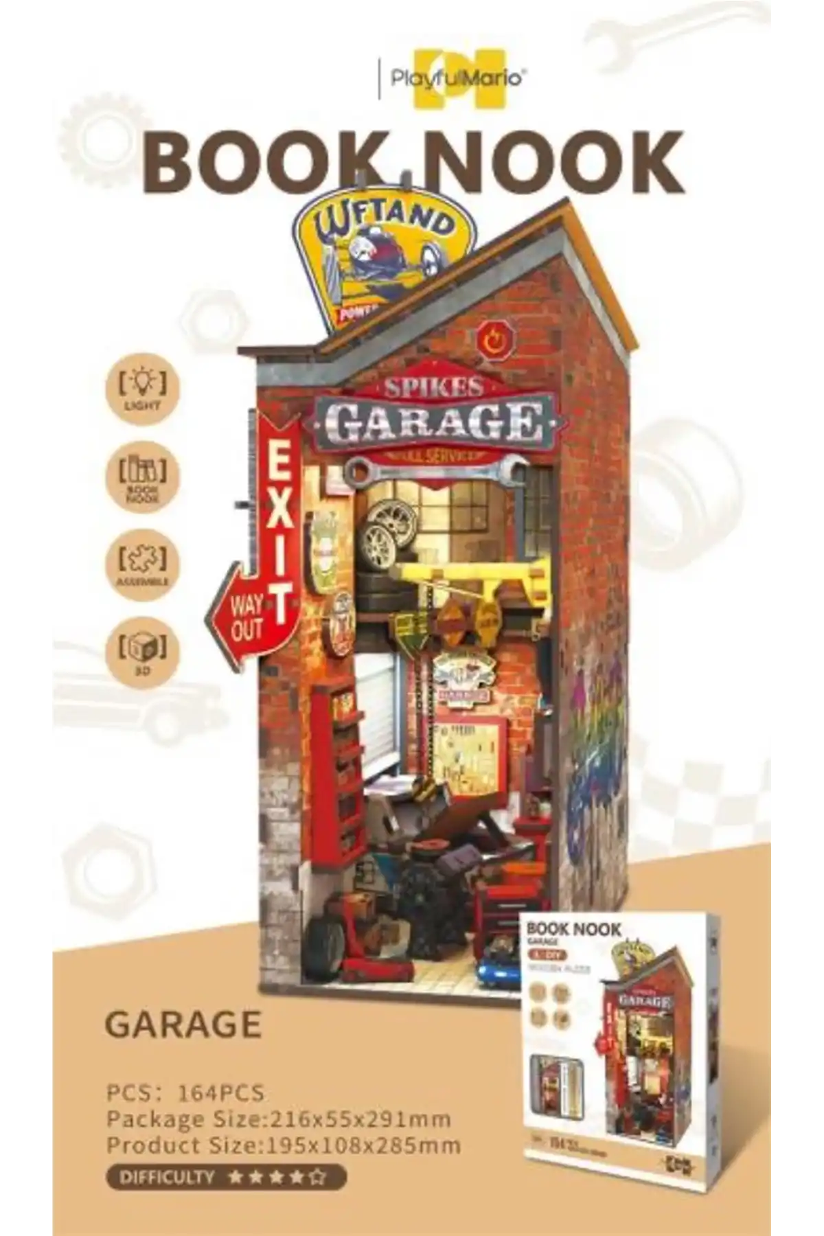 3D Puzzle Ahşap Minyatür Maket Kiti DIY Kendin Yap Garaj