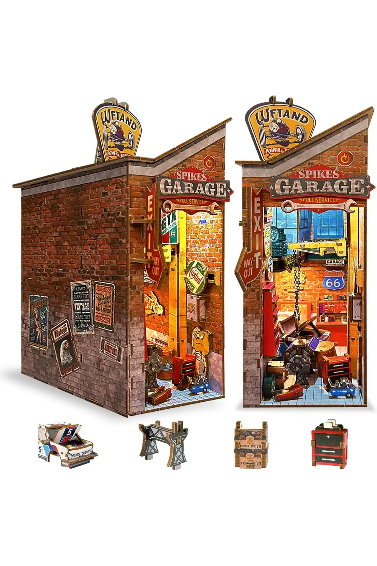 3D Puzzle Ahşap Minyatür Maket Kiti DIY Kendin Yap Garaj