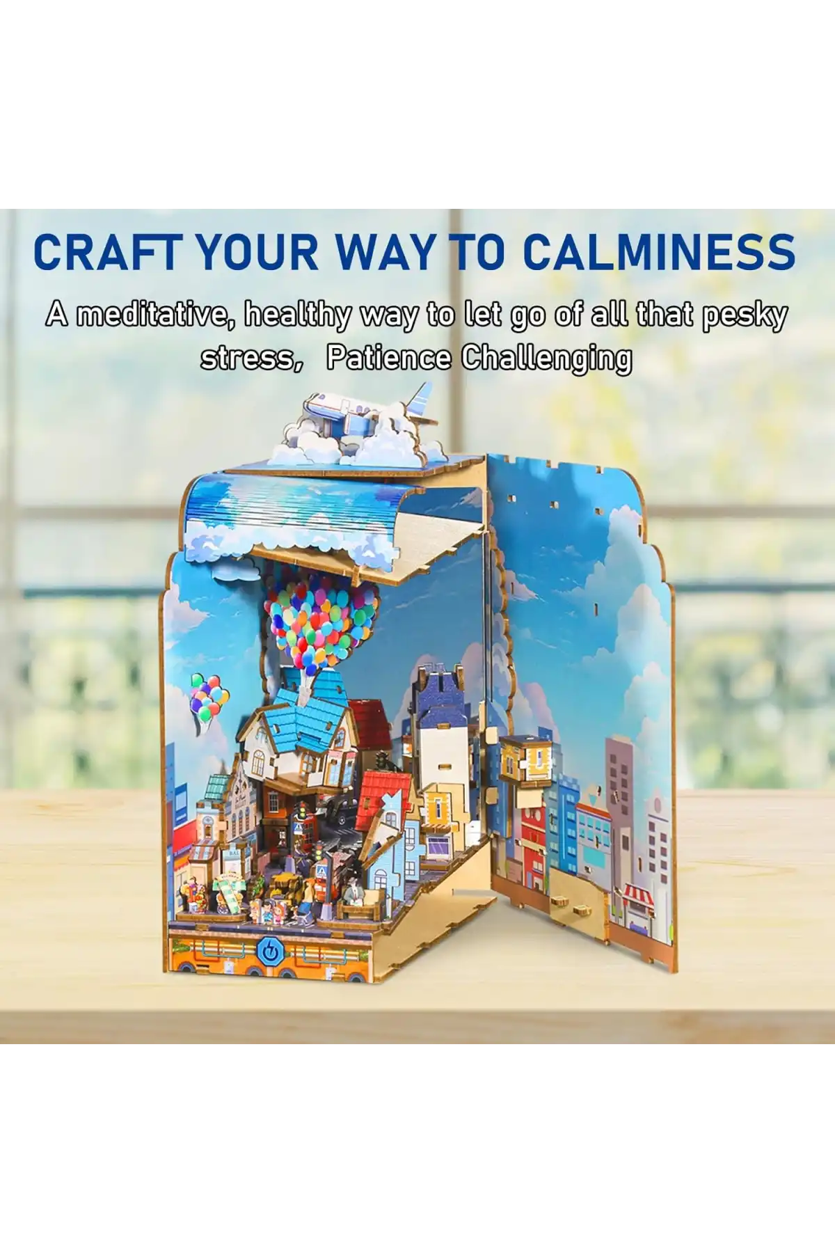 3D Puzzle Ahşap Minyatür Maket Kiti DIY Kendin Yap Balonlu Ev 203 Parça