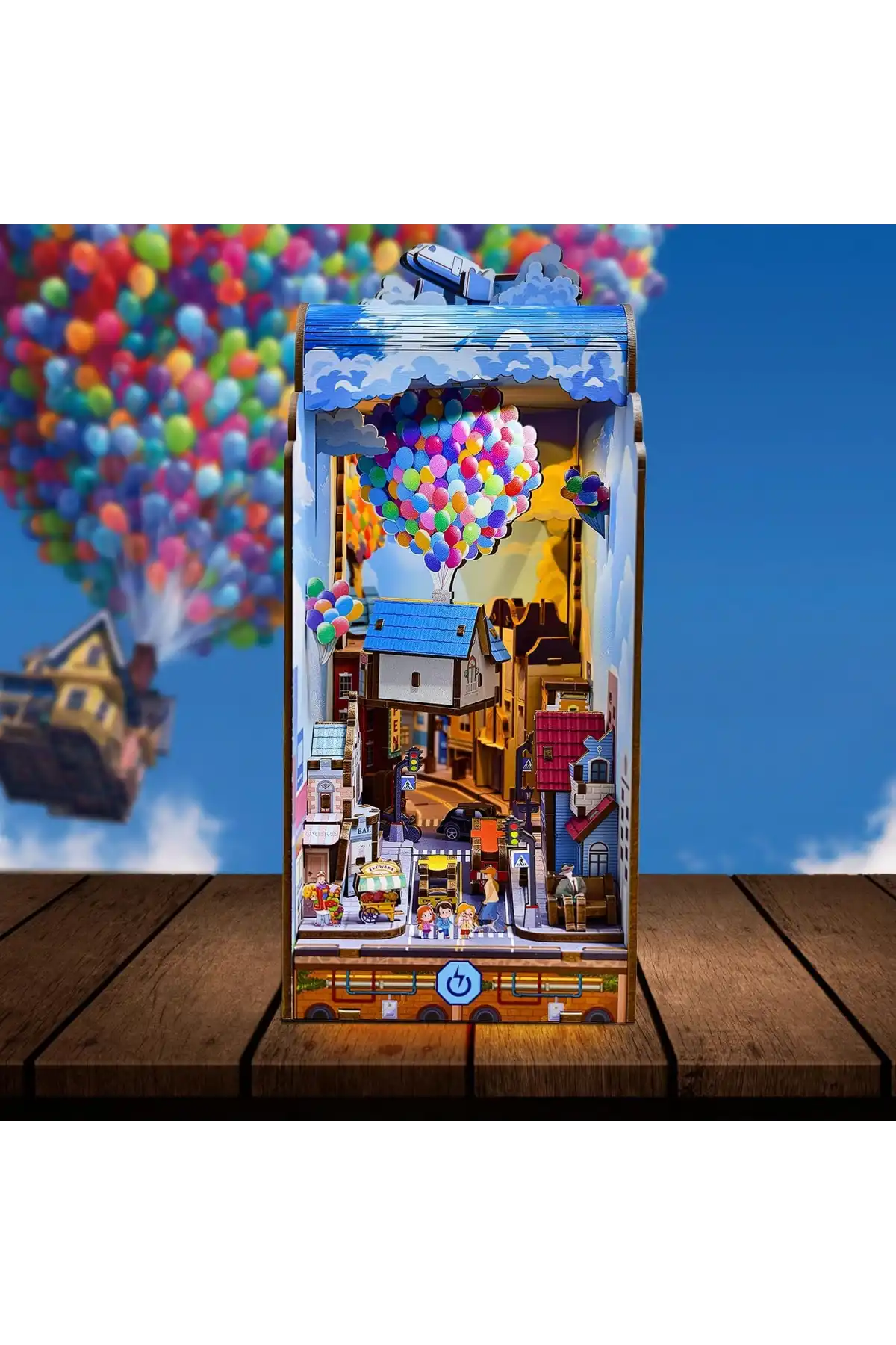 3D Puzzle Ahşap Minyatür Maket Kiti DIY Kendin Yap Balonlu Ev 203 Parça