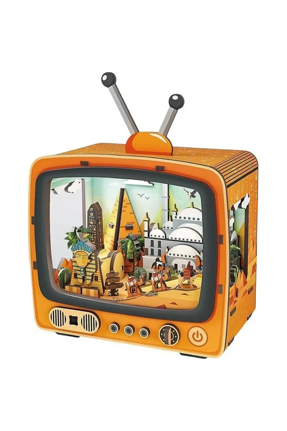 3D Puzzle Ahşap Minyatür Maket Kiti DIY Kendin Yap Piramitler 89 Parça Işıklı