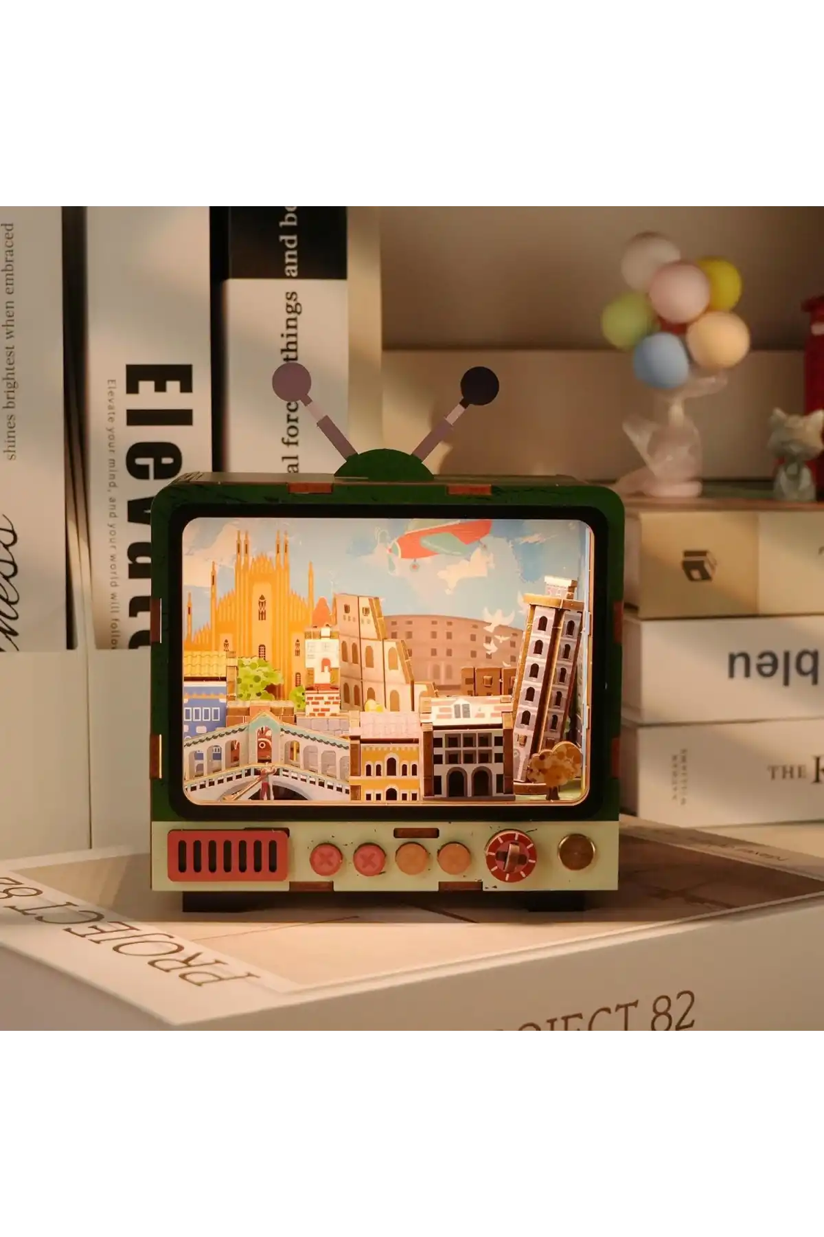 3D Puzzle Ahşap Minyatür Maket Kiti DIY Kendin Yap Venice 139 Parça Işıklı