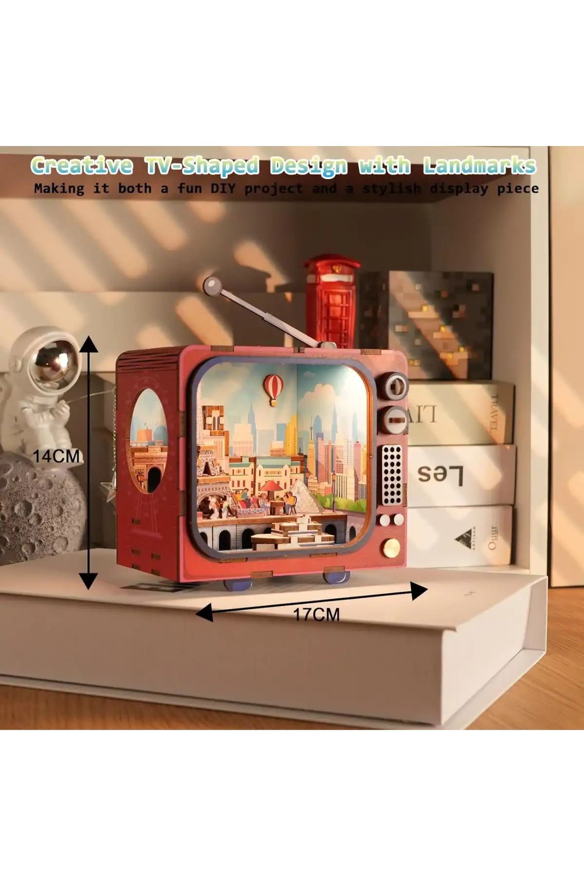 3D Puzzle Ahşap Minyatür Maket Kiti DIY Kendin Yap Paris 124 Parça Işıklı