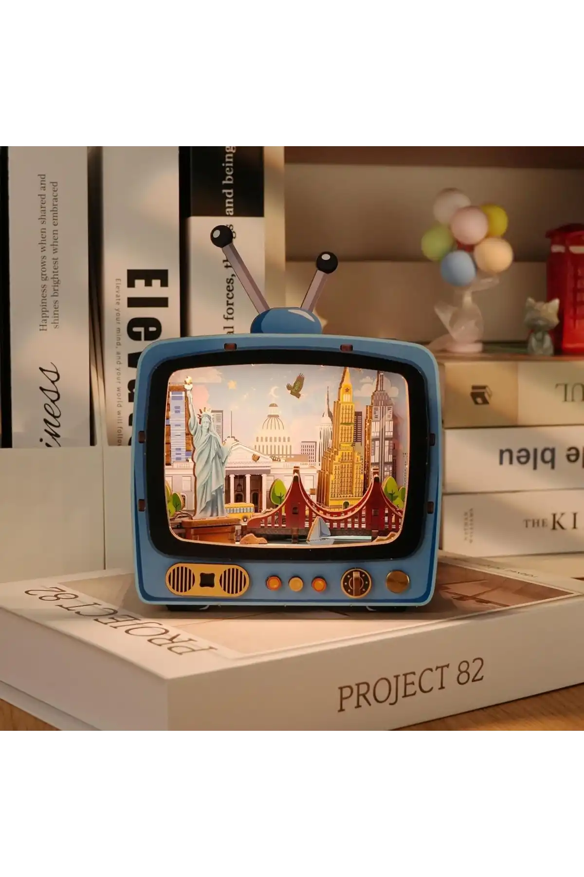 3D Puzzle Ahşap Minyatür Maket Kiti DIY Kendin Yap New York 78 Parça Işıklı