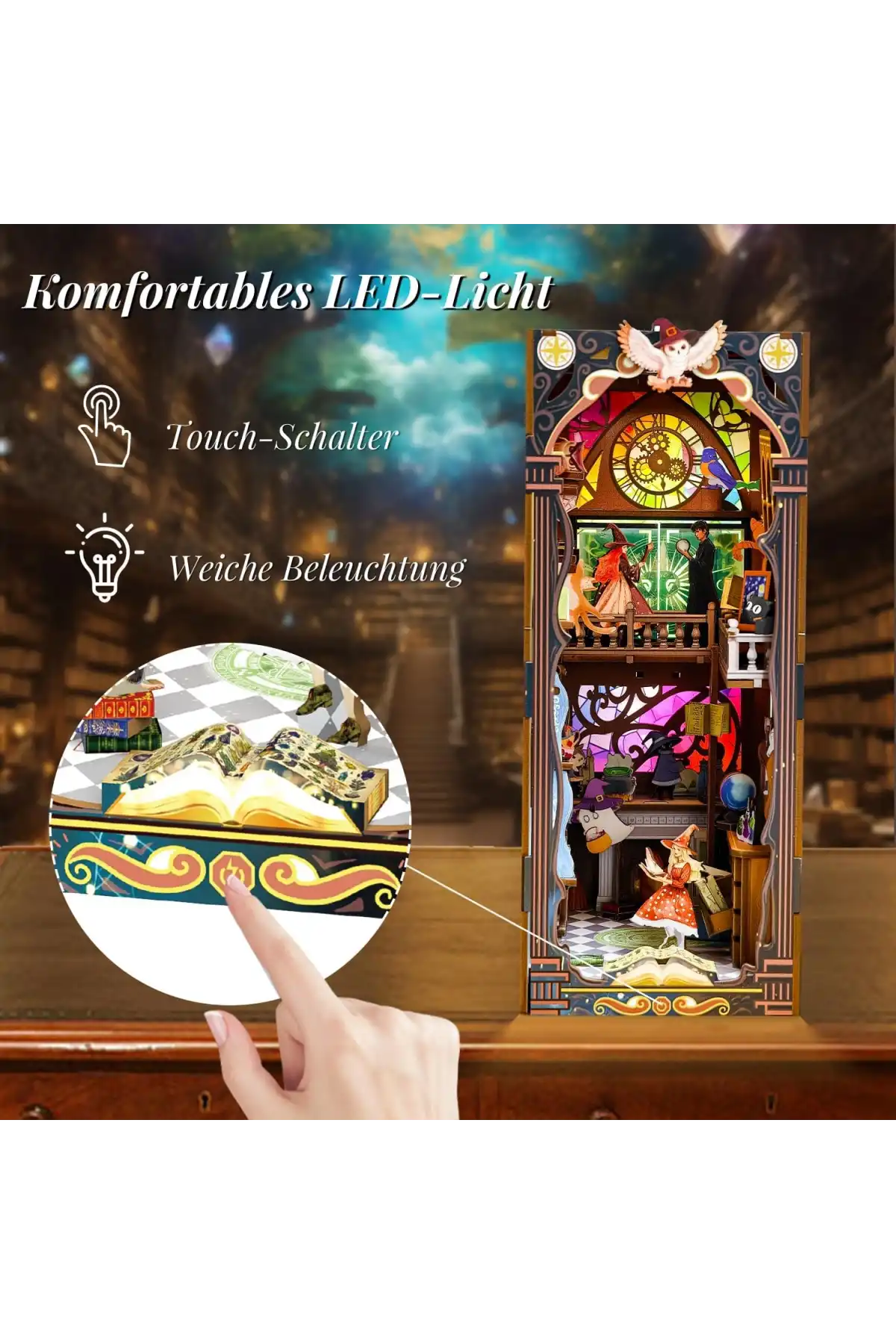 3D Puzzle Ahşap Minyatür Maket Kiti DIY Kendin Yap Mistik Oda Işıklı 167 Parça
