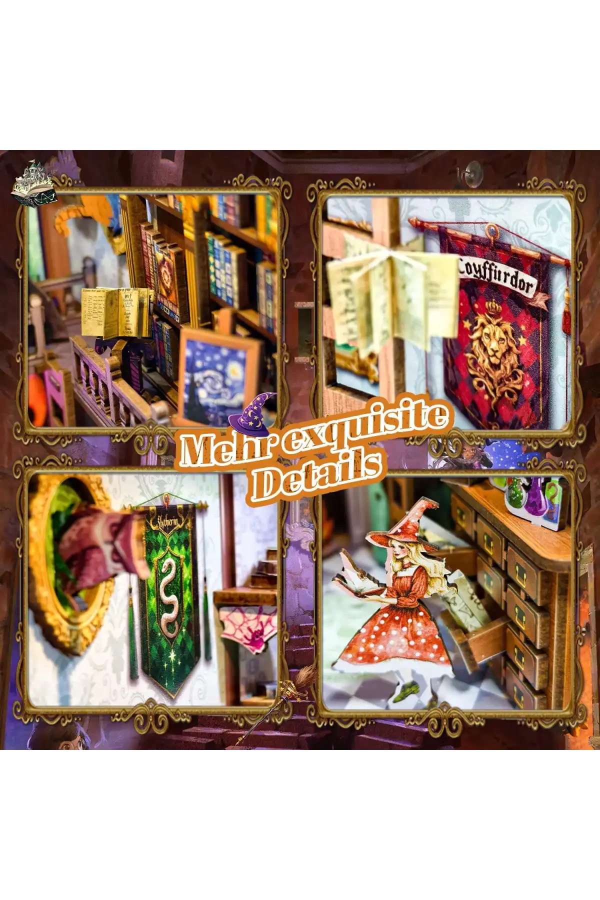 3D Puzzle Ahşap Minyatür Maket Kiti DIY Kendin Yap Mistik Oda Işıklı 167 Parça