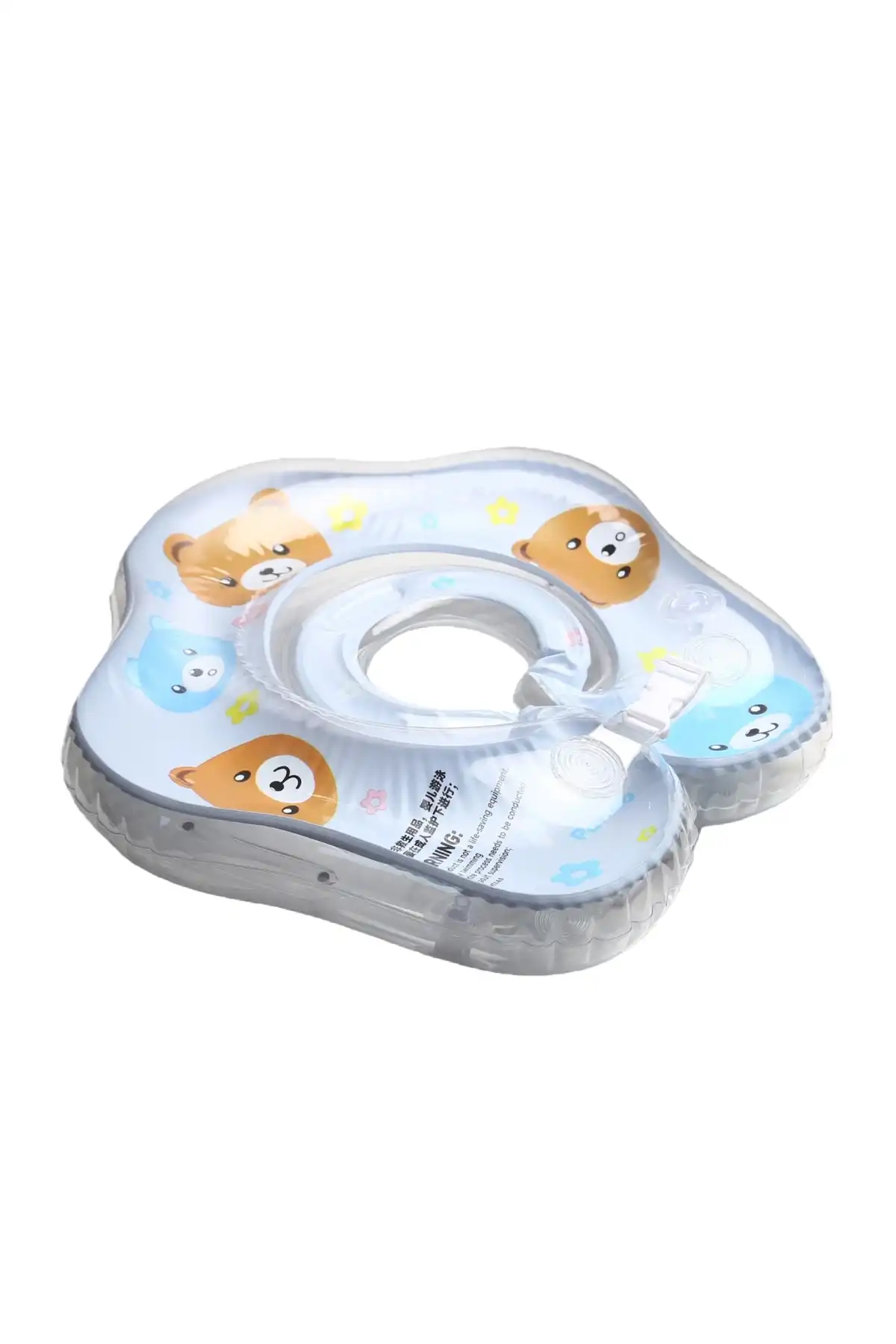 ToyFlyer Ayıcık Figürlü Bebek Boyun Yüzme Simidi – Çift Emniyet Tokalı Mavi 0-12 Ay NR001