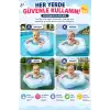 ToyFlyer Bas-Şişir Çocuk Yüzme Simidi – Ebeveyn Tutma Kollu Mavi 12-36 Ay SR013