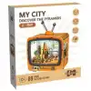 3D Puzzle Ahşap Minyatür Maket Kiti DIY Kendin Yap Piramitler 89 Parça Işıklı