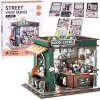 3D Puzzle Ahşap Minyatür Maket Kiti DIY Kendin Yap Kahve Dükkanı Işıklı