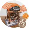3D Puzzle Ahşap Minyatür Maket Kiti DIY Kendin Yap Fırın 179 Parça Işıklı