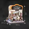 3D Puzzle Ahşap Minyatür Maket Kiti DIY Kendin Yap Fırın 179 Parça Işıklı