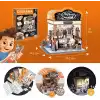 3D Puzzle Ahşap Minyatür Maket Kiti DIY Kendin Yap Fırın 179 Parça Işıklı
