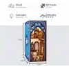 3D Puzzle Ahşap Minyatür Maket Kiti DIY Kendin Yap Retro Kitap Evi Işıklı 223 Parça