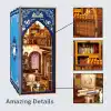3D Puzzle Ahşap Minyatür Maket Kiti DIY Kendin Yap Retro Kitap Evi Işıklı 223 Parça