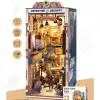3D Puzzle Ahşap Minyatür Maket Kiti DIY Kendin Yap Dedektif Büro Işıklı 234 Parça