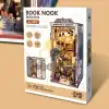 3D Puzzle Ahşap Minyatür Maket Kiti DIY Kendin Yap Dedektif Büro Işıklı 234 Parça