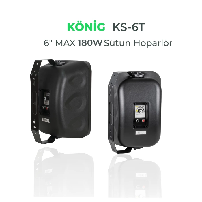 KÖNİG KS-6T 6 180W SUTUN HOPARLÖR SİYAH ///2 ADET