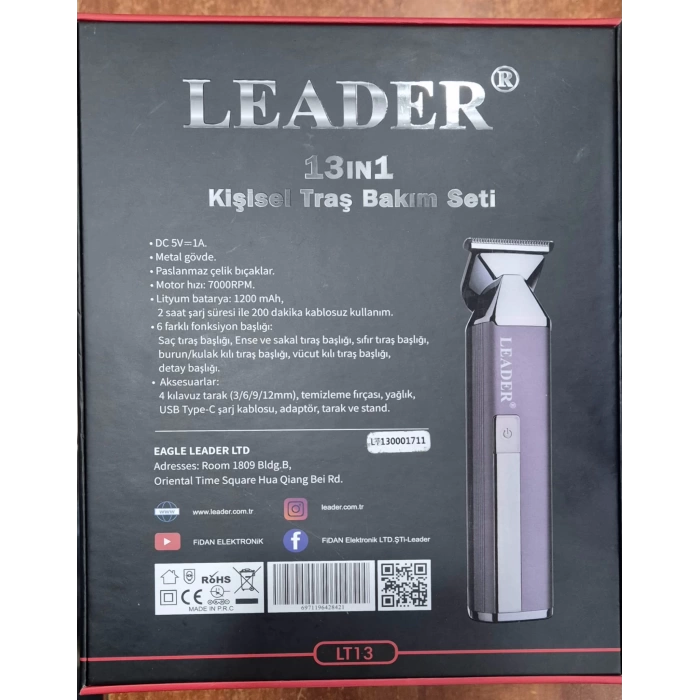 Leader LT13 13IN1 Kişisel Traş Bakım Seti