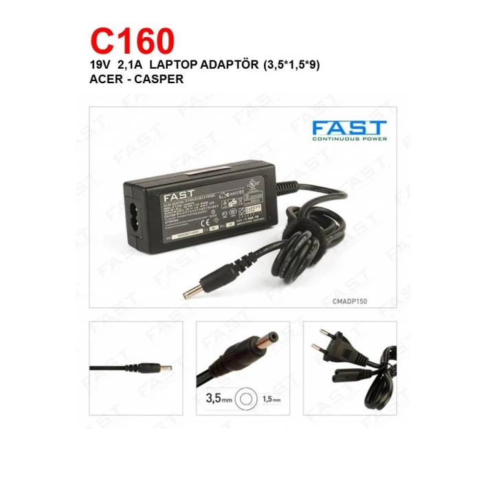 ACER-CASPER 19V 2,1 A (3,5X5,9MM) LAPTOP ADAPTÖR