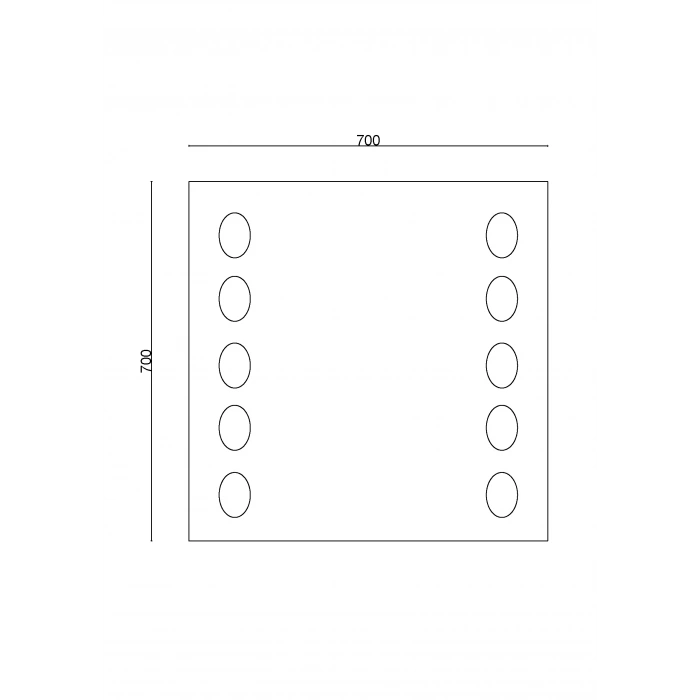 20-257 - KARE LEDLİ AYNA 70X70 CM - 5 ADET - 1 KOLİ