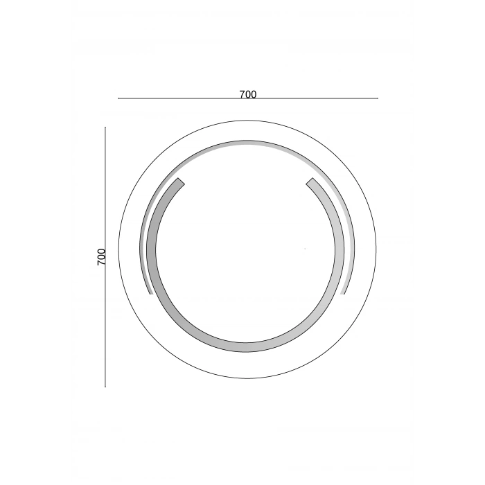 20-260 - OVAL LEDLİ AYNA 70 CM - 5 ADET - 1 KOLİ