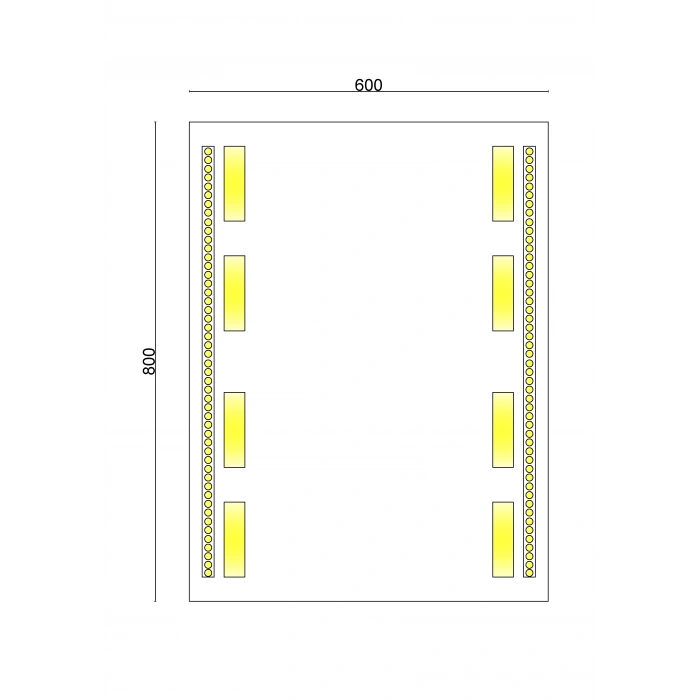 20-263 - DİKDÖRTGEN LEDLİ AYNA 60X80 CM - 5 ADET - 1 KOLİ