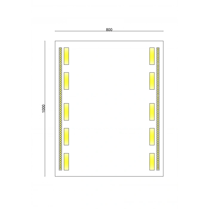 20-264 - DİKDÖRTGEN LEDLİ AYNA 80X100 CM - 5 ADET - 1 KOLİ