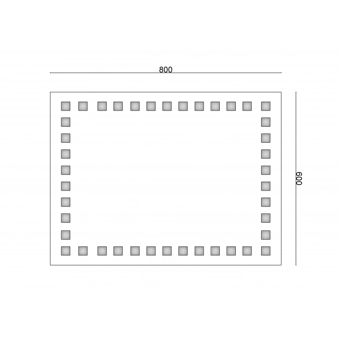 20-271 - DİKDÖRTGEN LEDLİ AYNA 60X80 CM - 5 ADET - 1 KOLİ