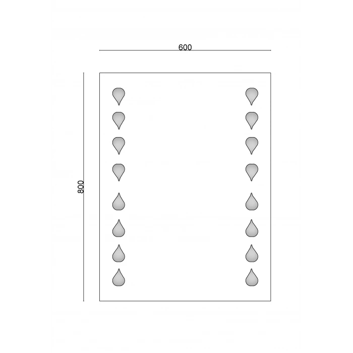 20-281 - DİKDÖRTGEN LEDLİ AYNA 60X80 CM - 5 ADET - 1 KOLİ