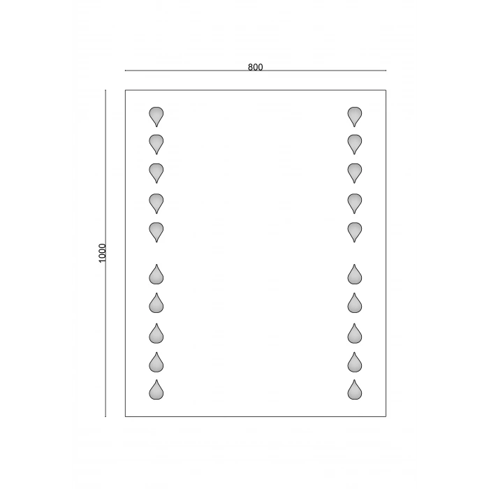 20-282 - DİKDÖRTGEN LEDLİ AYNA 80X100 CM - 5 ADET - 1 KOLİ