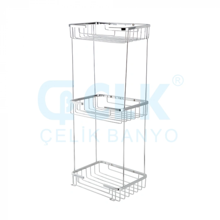 25-023 - TACİ ÜÇLÜ KARE ŞAMPUANLIK 22*15 CM