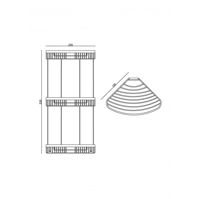 25-113 - DESTINA TRIPLE PORTE-ÉPONGE 19 * 19 CM CHROME
