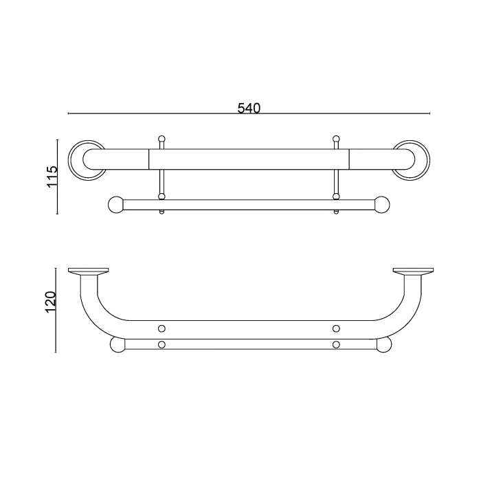 30-011 - PORTE-SERVIETTES DOUBLE LONG 50 PAIRES CROCHETS