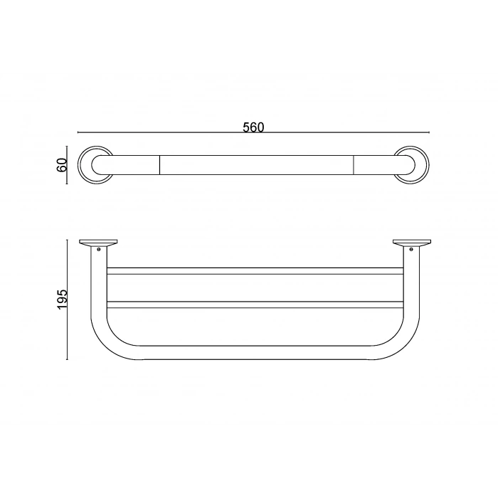 30-013 - PORTE-SERVIETTE TRIPLE LONG 50 CM