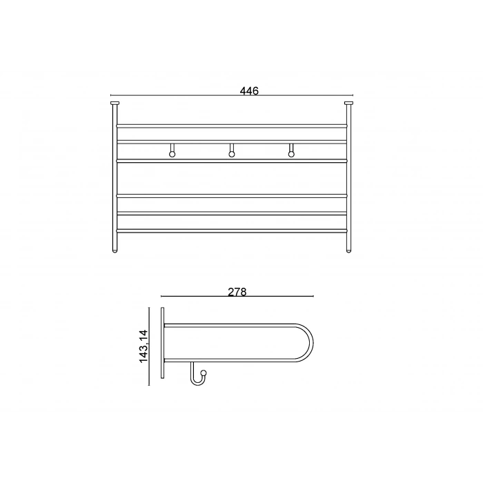 30-081 - ÉTAGÈRE PORTE-SERVIETTES AVEC CINTRE 50 CM