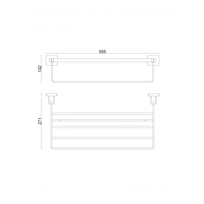 MLN10-021 - ÉTAGÈRE PORTE-SERVIETTES 50 CM CHROME