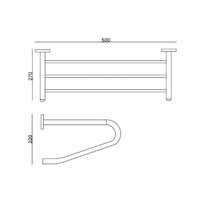 30-002 - DESTEKLİ RAF HAVLULUK 50 CM