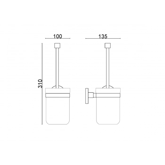 FL10-034 - MONTAJLI KLOZET FIRÇASI KROM