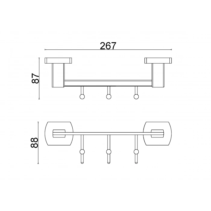 MLN10-012 - PAQUET DE 3 CINTRES CHROME